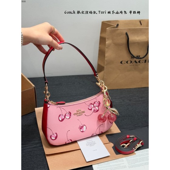 Teri Shoulder Bag with Pink Cherry Print